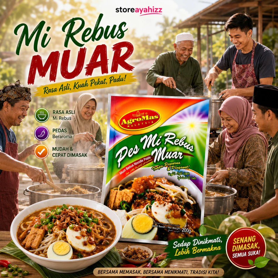 Pes Mi Rebus Muar 200gram / Pes Mi Rebus / Kuah Pekat Berempah / Resipi Muar Tradisional